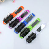 Portable Folding Comb with Massage Mirror Combo