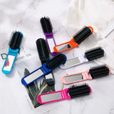 Portable Folding Comb with Massage Mirror Combo