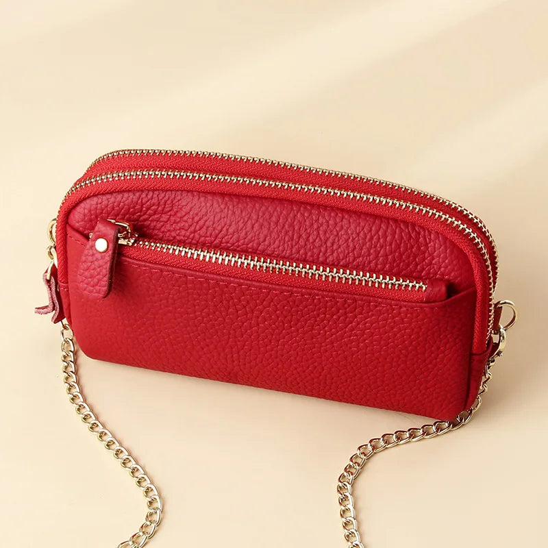 Leather Chains Crossbody Shoulder Bags Handbags Wallets