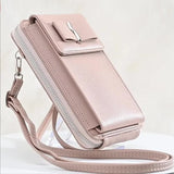 Women Bowknot Bag Soft Leather Wallet Mobile Wallet Messenger