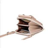Women Bowknot Bag Soft Leather Wallet Mobile Wallet Messenger