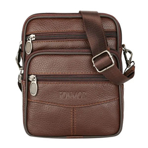 Leather Wax Cowhide Shoulder Bag For Men Crossbody Chest Pack