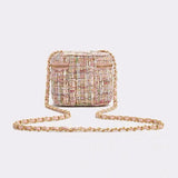 Arrivel Ladies Cloth Crossbody Bag Pink Plaid Grid Checkered Bucket Bag