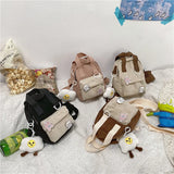 Corduroy Backpack Student Handbag One-shoulder Messenger Bag