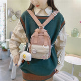 Corduroy Backpack Student Handbag One-shoulder Messenger Bag