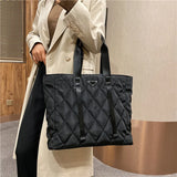 Autumn Winter Lady Shoulder Bag High Nylon Handbags Large Capacity Shopper Bag W