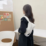 Plush Tote Bag Chain Women Soft Fluffy Handbag Ladies Shoulder Bag