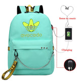 Avocado Mochila Para Ninas Girls&Boys Usb Cable School Bag Travel Teenager Backp