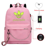 Avocado Mochila Para Ninas Girls&Boys Usb Cable School Bag Travel Teenager Backp