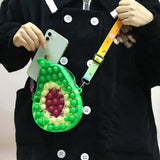 Avocado Silicone Coin Purse Ladies Messenger Bag