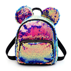 Sequins Mouse Ears Mini Backpack for Baby Girls Kids