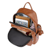 All-match Soft PU Leather Backpack Student Backpack Travel Bag