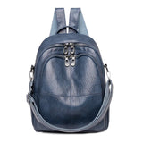 All-match Soft PU Leather Backpack Student Backpack Travel Bag