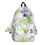 Graffiti Printed Backpack - Summer Casual High School College Student