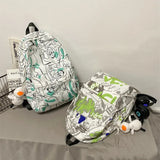 Graffiti Printed Backpack - Summer Casual High School College Student