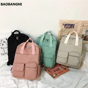 Anti-theft Nylon School Backpack for Teen Girls