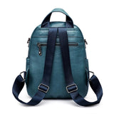 Women Waterproof Backpack PU Leather Small Student Bags
