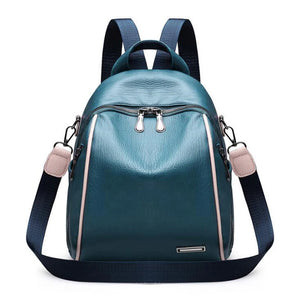 Women Waterproof Backpack PU Leather Small Student Bags