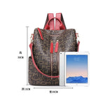 Women's Soft PU Leather Rucksack Travel Backpack