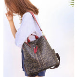 Women's Soft PU Leather Rucksack Travel Backpack