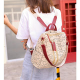 Women's Soft PU Leather Rucksack Travel Backpack