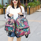 Printed Waterproof Nylon Backpack for Women