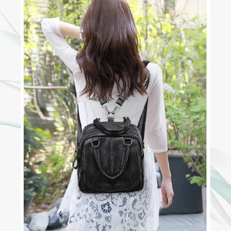 Female School Bag with Bear Pendant for Teenage Girls