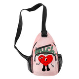 Bad Bunny Anime Chest Bag Boys Girls Cartoon Oxford Waterproof Crossbody Bag