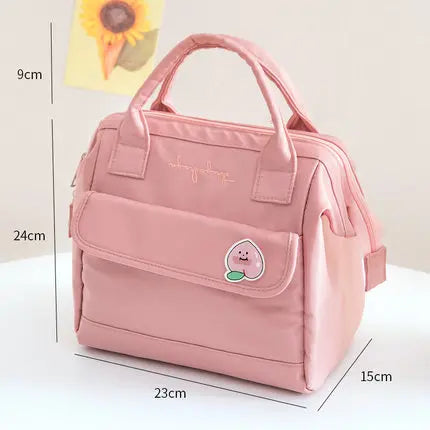 Badge Pin Lunch Bag Women Large Waterproof Storage Bags Lunch Box Thermal