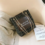 Women Chain Bucket Bag Outdoor Letter Tote Bag