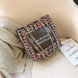 Women Chain Bucket Bag Outdoor Letter Tote Bag