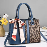Color-block Scarf One Shoulder Messenger Handbag