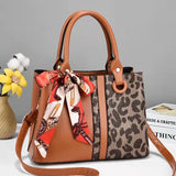 Color-block Scarf One Shoulder Messenger Handbag