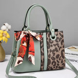 Color-block Scarf One Shoulder Messenger Handbag