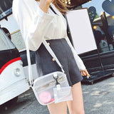 Women Shoulder Bag Transparent Beach Bag PVC Zipper Casual Messenger Bag