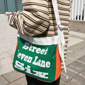 Canvas Small Square Bag Casual Crossbody Messenger Pack Girls Shoulder