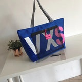 Striped Beach Tote Bag Large Capacity Women Canvas Handbag