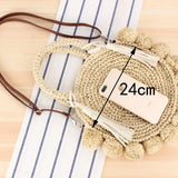 Summer Women Round Ball Bag Rattan Woven Shoulder Messenger Straw Bag