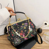 Vintage Flowers Crossbody Bag Women's Handbags Purses Shoulder Bags