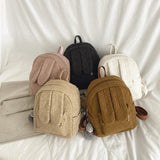 Big Ears Women's Lady Backpack Short Plush Furry Children Packsack