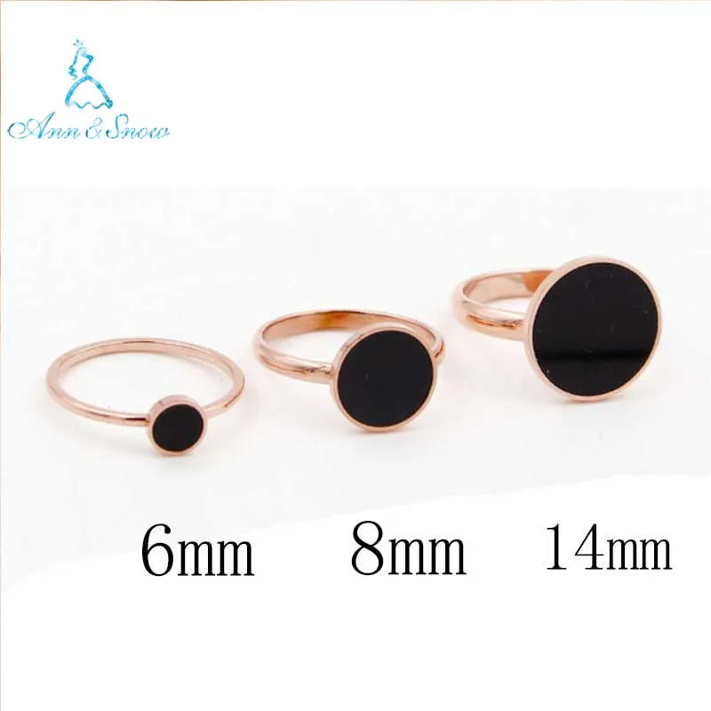 Rose Titanium Steel Circle Card Index Finger Ring