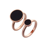 Rose Titanium Steel Circle Card Index Finger Ring