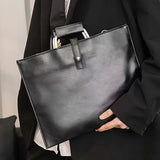 Waterproof Leather Briefcase for Men Business File Bag