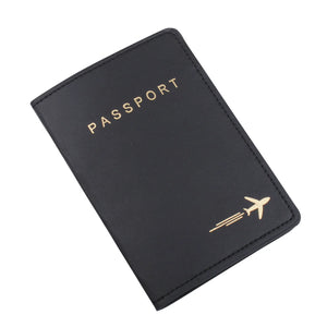 Passport Cover PU Leather Airplane Travel Protector Wallet
