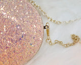 Heart Shaped Bling Messenger Bag with Chain