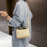 Bohemian Style Straw Woven Shoulder Bag for Women