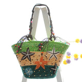 Boho Starfish Straw Shoulder Bag