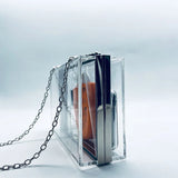 Acrylic Shoulder Bag Small Square Casual Clutch Silver Frame