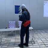 Red Vintage Top Handle Crossbody Shoulder Bag