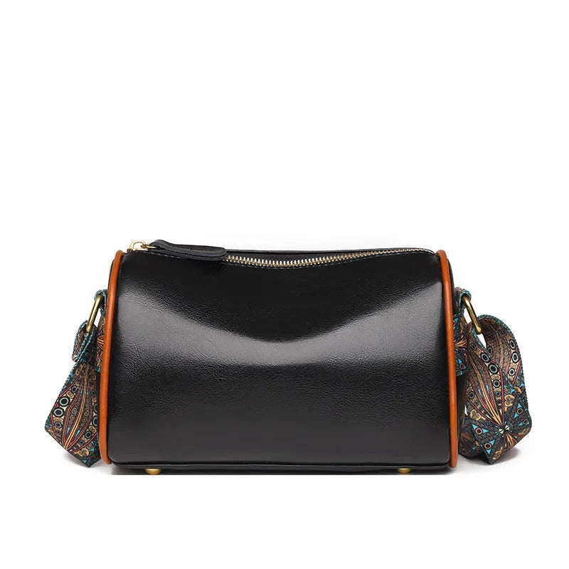 Vintage Leather Sling Messenger Bag for Women